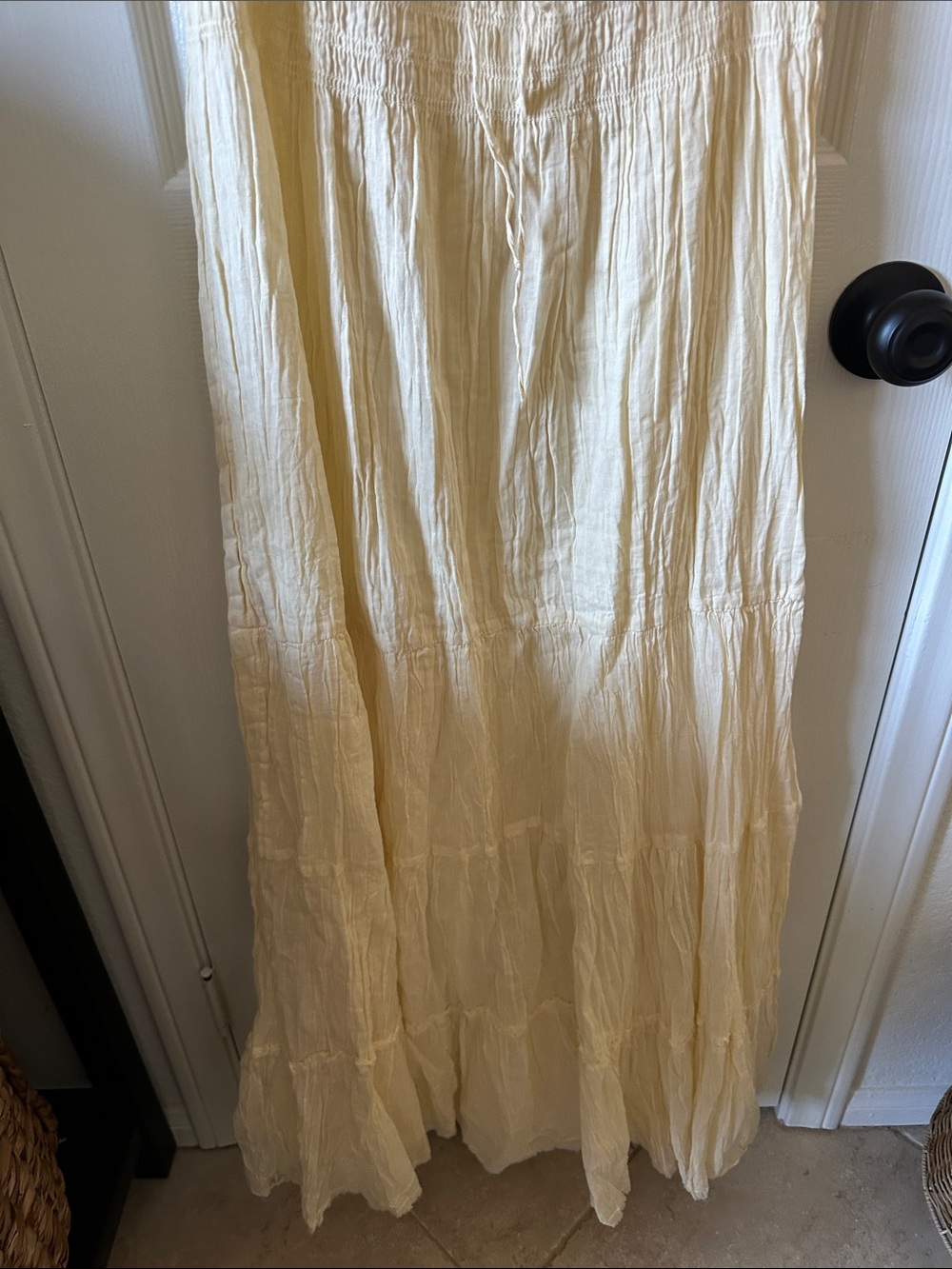 Kimchi Blue Pale Yellow Maxi Dress with Smocked Bodice - Picture 4 of 4